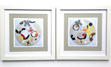 Framed Prints 'Kisses n Hugs 1 + 2'  prints of the original wooden circle art pieces